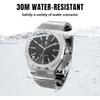 SAPPHERO Men's Octagonal Stainless Steel Waterproof Luminous Wrist Watch Analog Quartz Date Dress Business Casual Gift