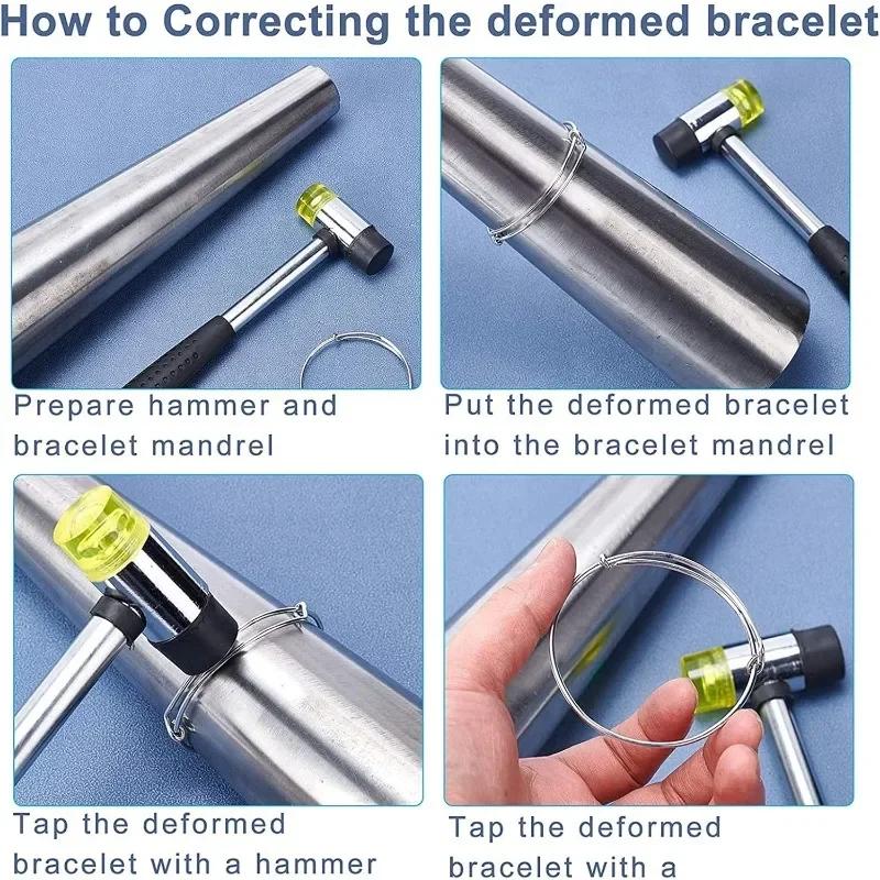 Rubber Hammer Multifunctional Hand Tool with Wood Ring Mandrel Sizer Sizing Adjuster Jewelry Making Tool