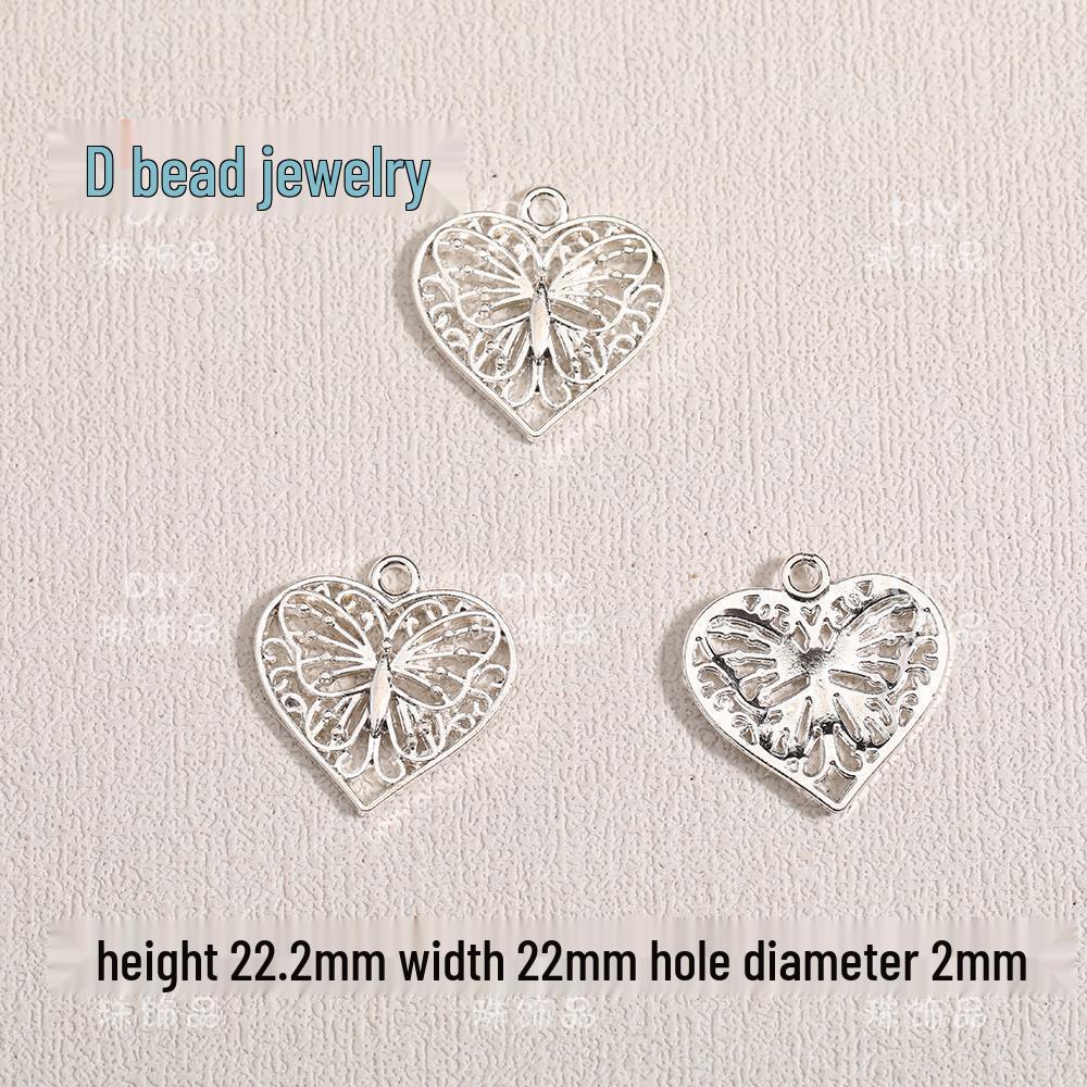 Love Heart Pendant Charm Alloy Jewelry for DIY Bracelets & Necklaces