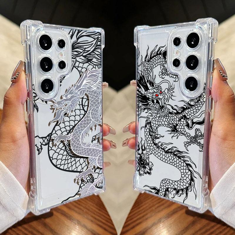 Fashion Dragon Tattoo Pattern Art Phone Case For Samsung Galaxy S25 FE S26 S24 S23 S22 S21 S20 Ultra S26 Plus S25FE Clear Cover
