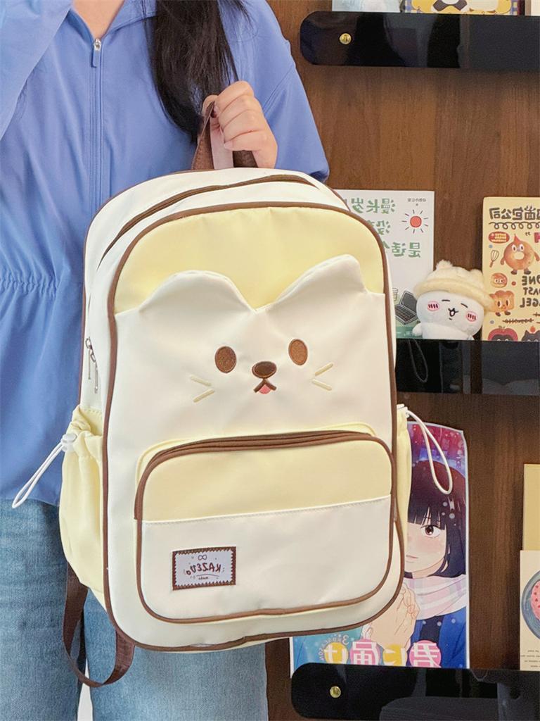 Schoolbag1011 New Japanese Primary and Secondary School Student Schoolbag Cartoon Bear Fashion Contrasting Color Large Capacity Soft Girl Student
