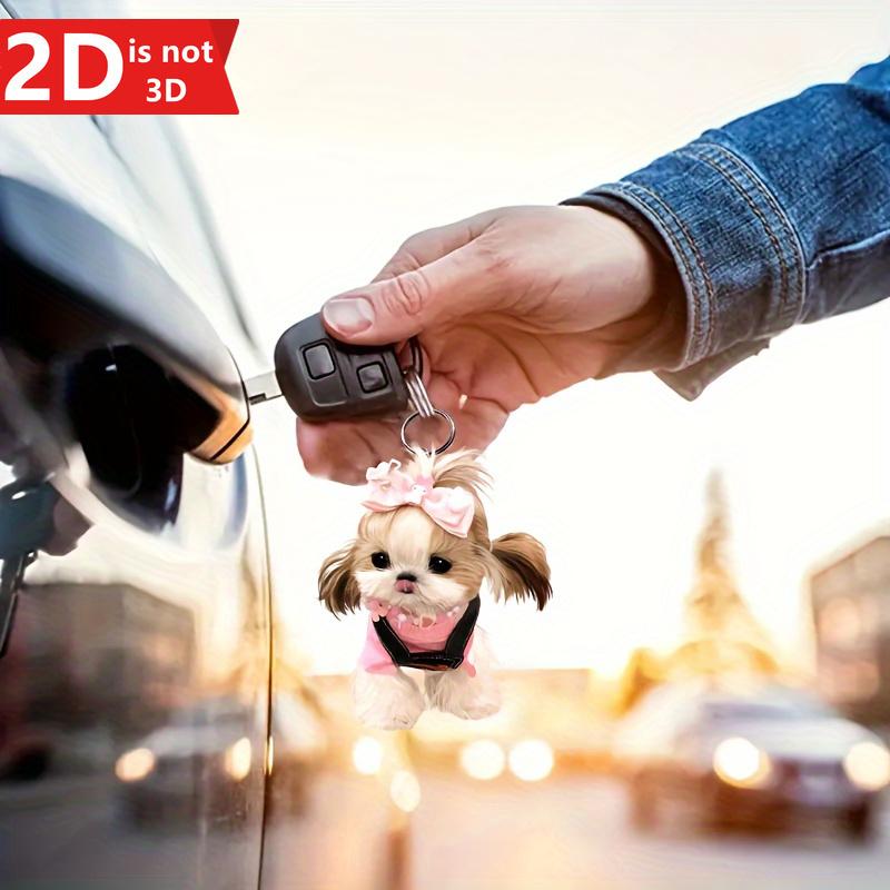 2D Shih Tzu Dog Pendant for Cars and Backpacks. Perfect for Valentine's Day and New Year.