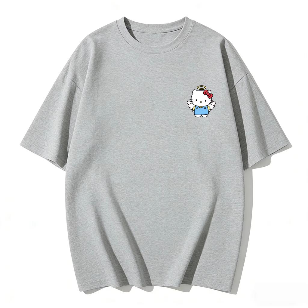 2026 new Summer HelloKitty Cute Graphic Tee Casual Short Sleeve Cotton Top for Women Girls Kawaii Cartoon Print Streetwear