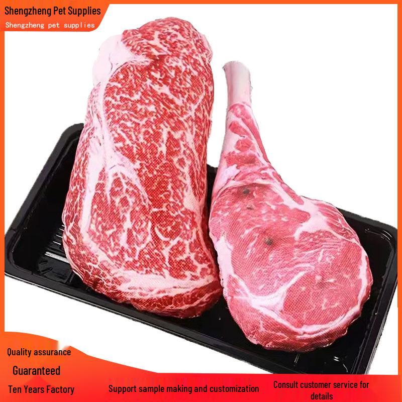 Pet Squeaky Toy Bundle: Battle Axe, Snowflake & Steak - Bite-Resistant Plush for Dog Teething & Playtime