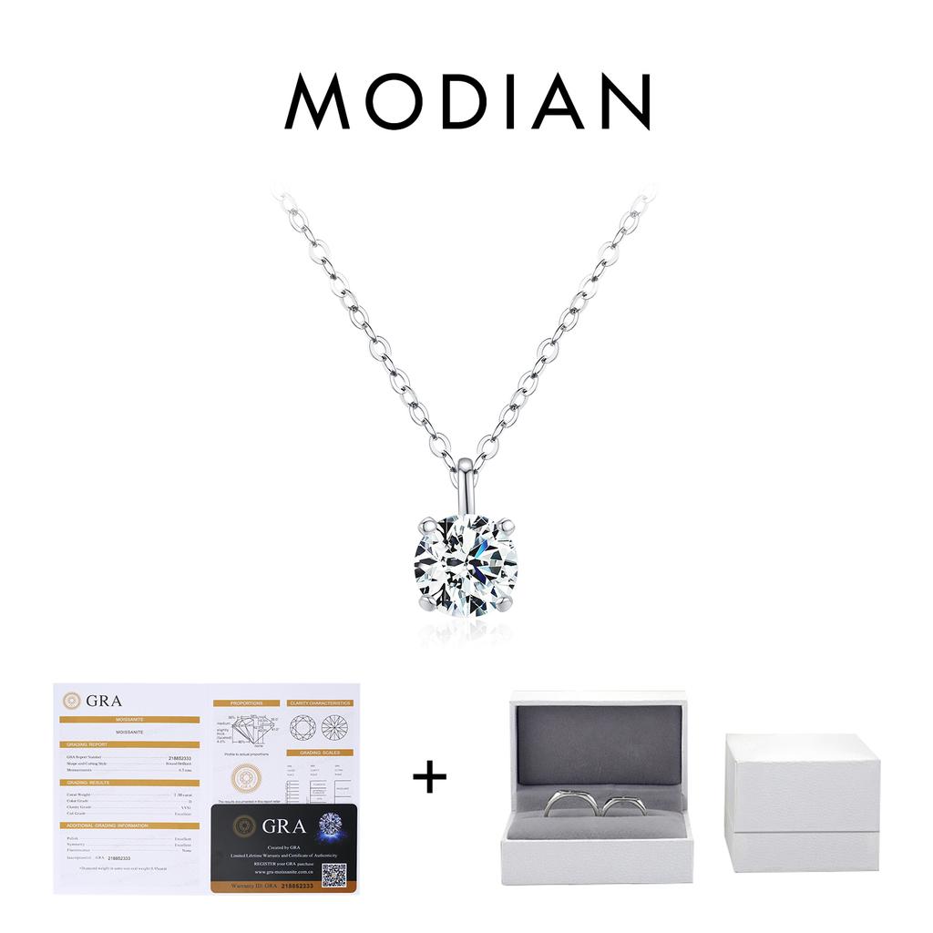 1CT Prong Setting Moissanite Necklace D color VVS1 Lab Diamond Pendant For Women 925 Sterling Silver Wedding Jewelry