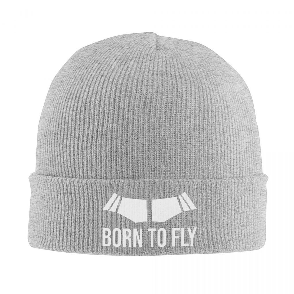 Born To Fly Flugzeugpilot Flieger Warme Strickmütze Winter Strickmütze Mütze Beanie Hip Hop Kappen für Unisex