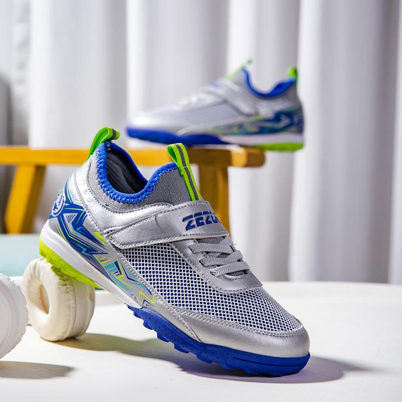 Kinder TF Fußballschuhe Jungen Mädchen Atmungsaktives Mesh Fußballschuhe Jugend Outdoor Kunstrasen Kurze Stollen Trainingsfußballschuhe