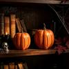 Wiederverwendbare Feiertags-Saisonale Geschenke Funkelnde Lichtkürbis-Dekoration, Halloween Harz Nachtlicht, Wetterbeständige Garten Dekoration Beleuchteter Herbst