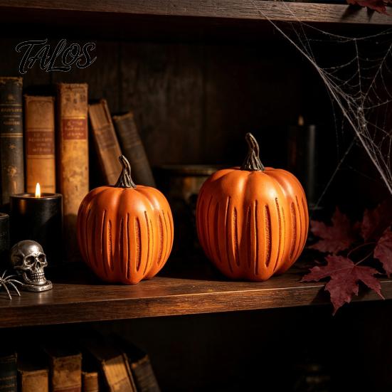 Wiederverwendbare Feiertags-Saisonale Geschenke Funkelnde Lichtkürbis-Dekoration, Halloween Harz Nachtlicht, Wetterbeständige Garten Dekoration Beleuchteter Herbst