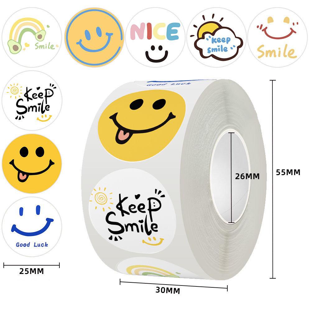

500pcs smile stickers, 1 inch cute cartoon stickers, Valentine s Day sealed stickers, holiday gifts, award charts, wedding