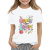 Children's Casual and Fashionable Round-Neck Printed Short-Sleeve Top for Back-to-School