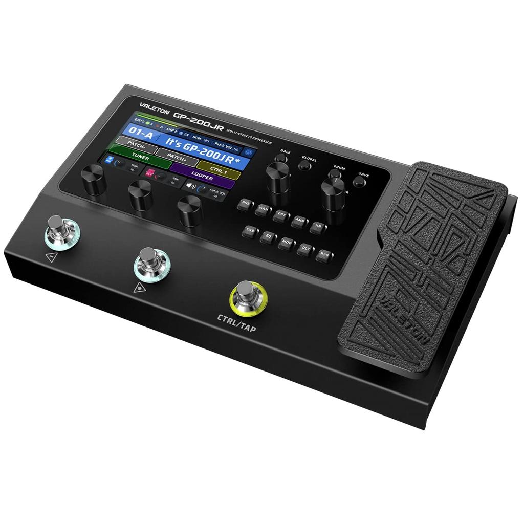 Valeton Processor with Expression FX MIDI Amp IR Cabinet Stereo OTG USB Audio Interface GP-200JR Multi-Effects Pedal, Loop, I/O, Guitar, Bass,