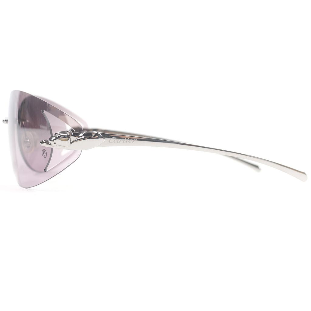 Great Cartier Sunglasses PANTHERE De Cartier Two Point Gunmetal Purple Used