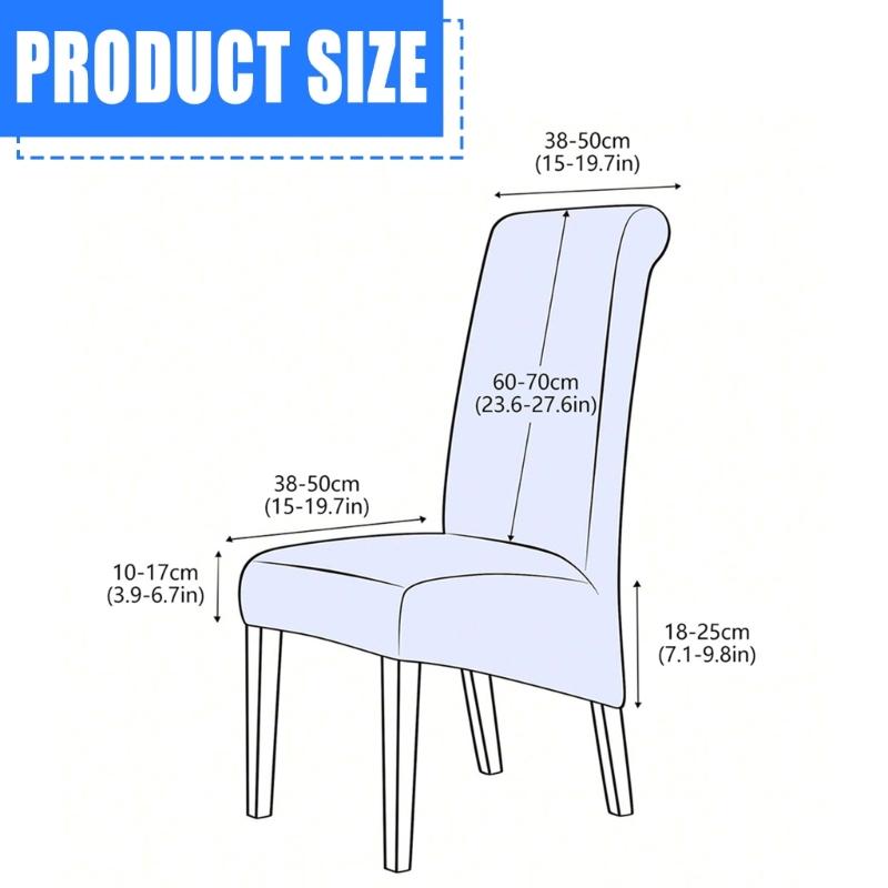 Stretchable High Back Chair Cover Elegant Velvet Slipcovers for Dining Room Chairs Protects From Wear