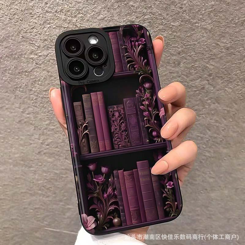 Vintage Bokhylle Telefondeksel For iPhone 16 15 14 13 12 11 Pro Max 7 8 Plus XS X SE 13promax XS Max Myk Støtsikker Bumper Telefon Bakdeksel