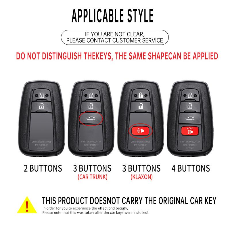 Car Key Case Cover Protective Shell Fob For Toyota Prius Camry Corolla C-HR CHR RAV4 Prado 2018 2022 Car Key Decoration Shell