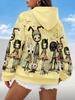 Lazy Women's Hoodie with Scary Cartoon Characters On Hoodie Women's Hooded Pullover Sweatshirt Fashionable Top