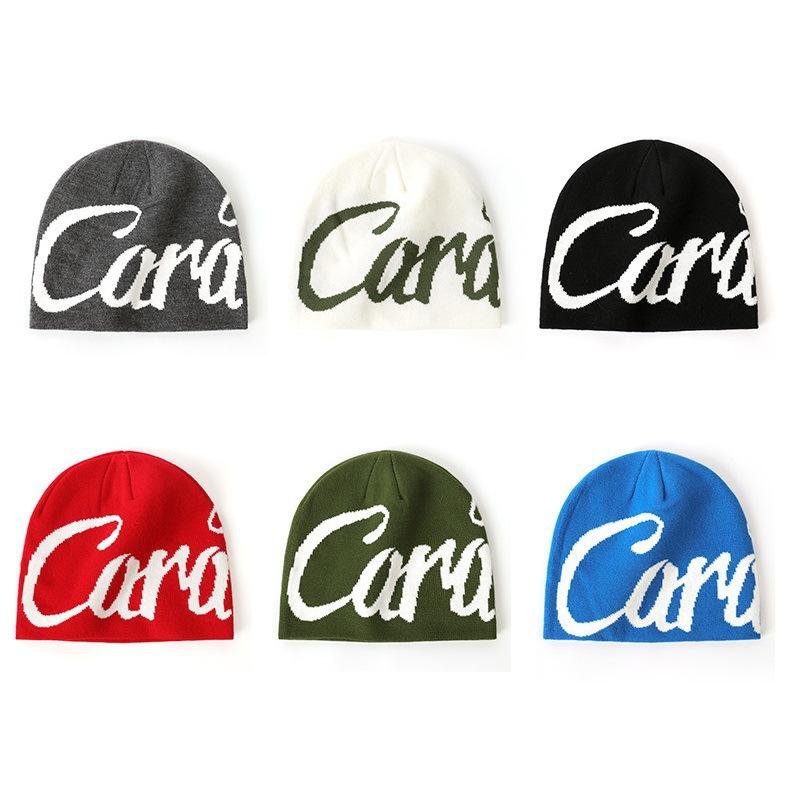 New Autumn and Winter Letter Jacquard Cold Hat Personalized Hip Hop Bag Head Knitted Hat Ear Protection Pullover Hat Wool Hat