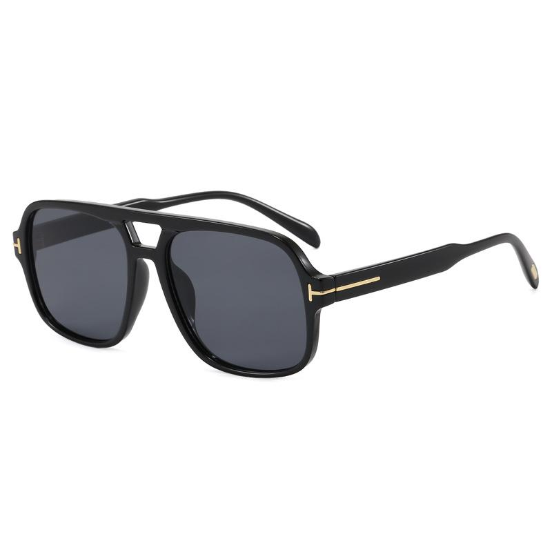 New fashion double beam square women's sunglasses UV-proof cycling sunglasses high-end trendy men's glasses