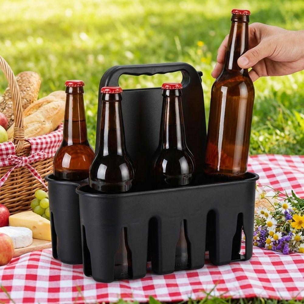 6er-Pack Kapazität Tragbarer Bierhalter Kunststoff-Getränkehalter Werkzeug Bierflaschen-Träger Zuhause