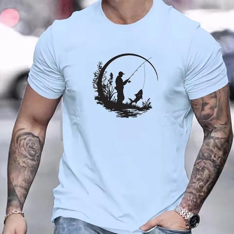 

Мужская летняя модная повседневная футболка с принтом рыболовного узора, спортивная, с круглым вырезом и короткими рукавами, 3D-топ 6XL