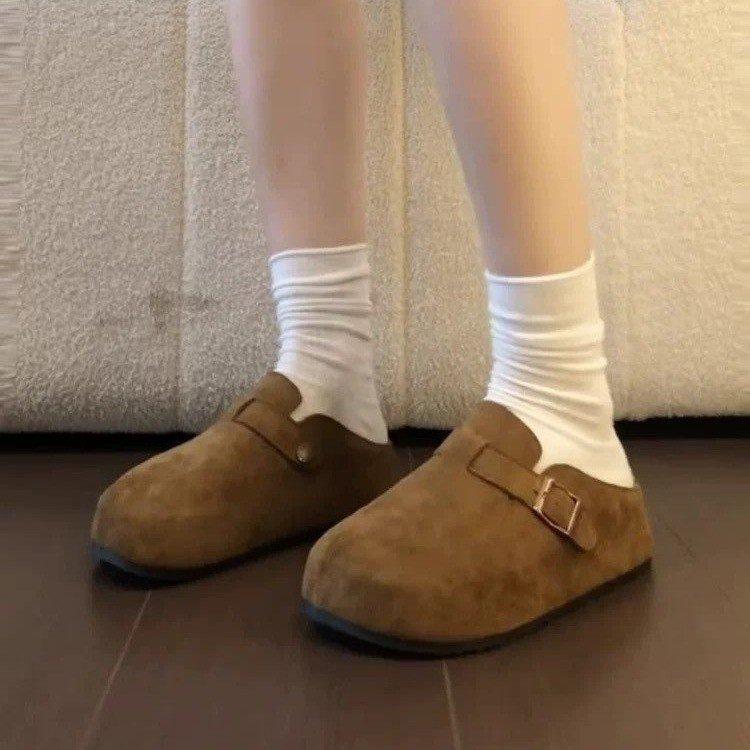 Thick-soled Birkenstocks, new spring retro lazy inner heightening bag head and half slippers