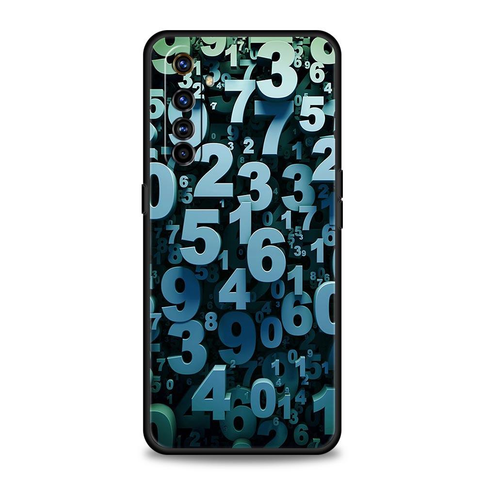 Number Pattern Soft TPU For Realme 13 12 11 10 9 Pro Plus GT3 GT2 C21 C25 C35 C53 C55 C67 Pro 5G Phone Case Cover Fundas Capas