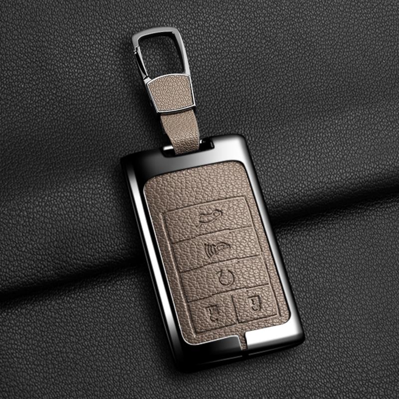 Zinklegierung Leder Autoschlüsselhülle Schlüsselanhänger Abdeckung für Chevrolet C7 Corvette Cadillac DTS SLS SRX XLS STS Escalade CTS ATS 28T CTSV XTS