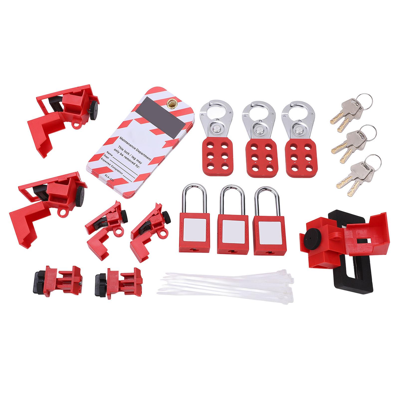 

Electrical Lockout Tagout Kit Loto Tag Hasp Padlock Breaker Lock Out Device Storage Bag for Industrial Use