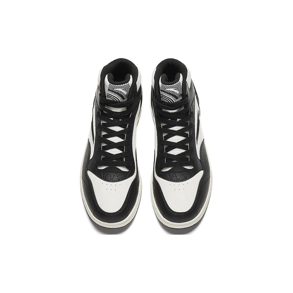 New Anta Slip Resistant Cushioning Wear Resistant High Top Skateboard Shoes Men's Ivory White Black 912348087-4