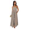 Striped Sleeveless Maxi Dress for Women Spaghetti Strap Smocked Swing Long Dress Summer Vacation Cami Sundress