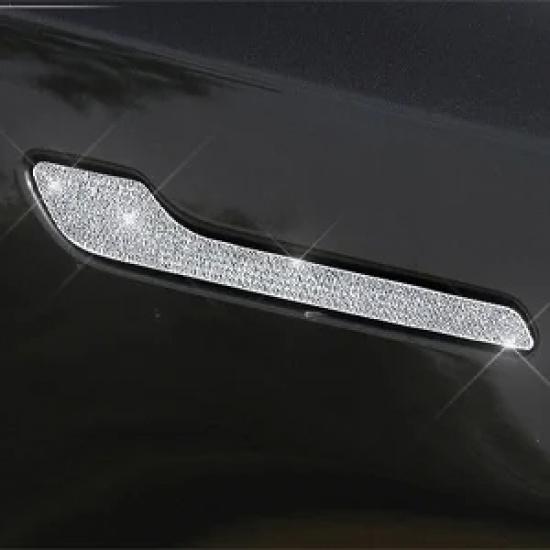 For Tesla Model 3/Y Accessories Bling Crystal Rhinestone Door Handle Cover Trim Protector Sticker Decal Shiny Diamond 4-packs