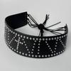 Rivet Punk Wide Belt Rhinestone Gothic Rope Tied Waist Seal Ins Punk Hip Hop All-match Belt