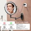 9 Wall Mounted Lighted Makeup Mirror4000mAh Rechargeable Double Sided 1X 20X Magnifying Mirror with Light Touch Dimmable Extend