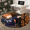 1pc Haikyuu Shoyo Hinata Round Carpet - Anime Design Chair Mat, Non-Slip Rug for Office, Home Decor, Living Room