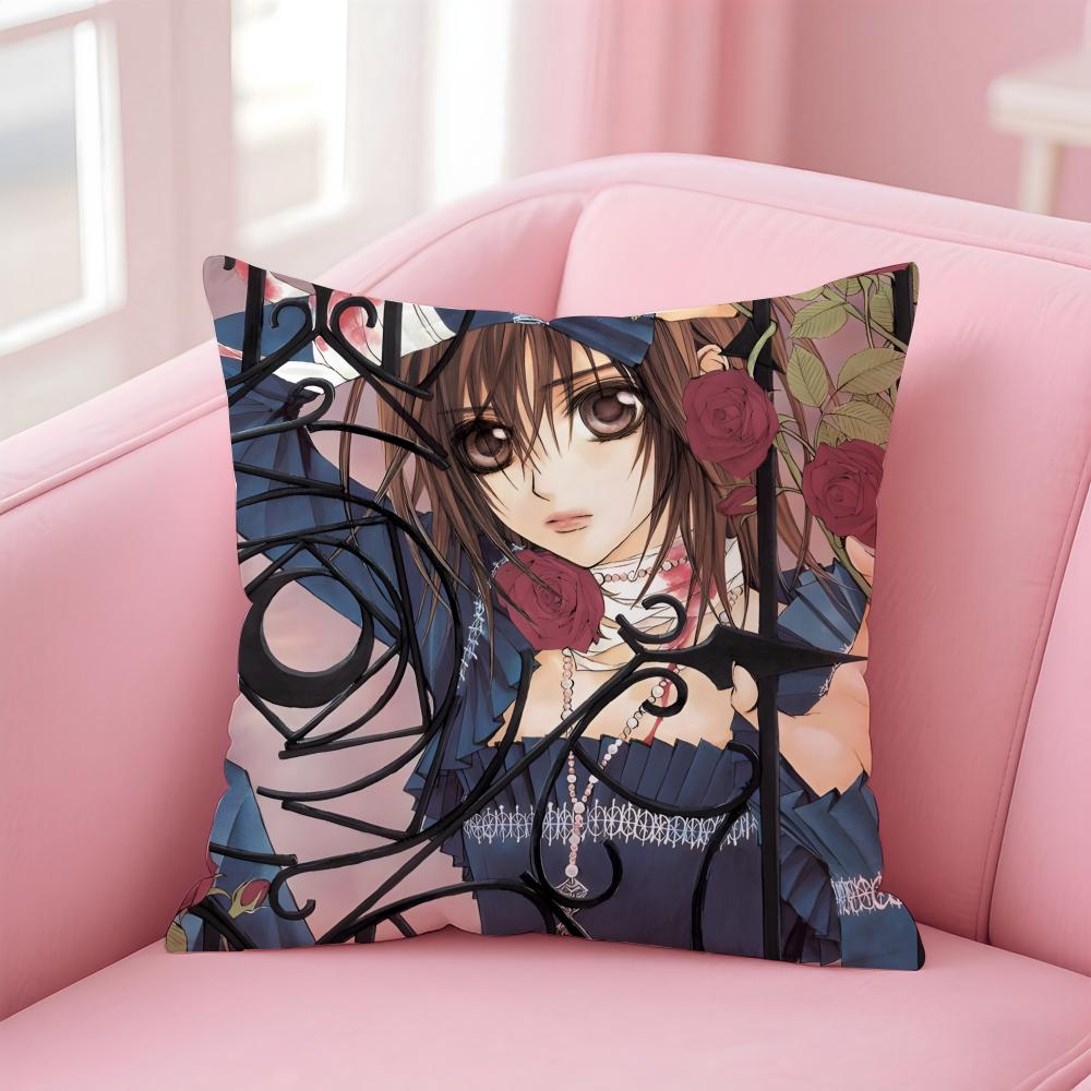 Fashion V-Vampire Knight Anime Cushion Cover Pillowcase Short Plush Invisible Zipper Room Sofa Cushion Cover
