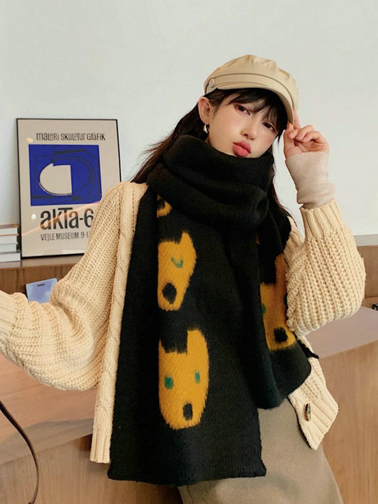 Imitation Cashmere Winter Women Scarf Animal Print Thick Wrap Shawl Pashmina Ladies Mujer Echarpe Hiver Bufandas Stoles Foulard