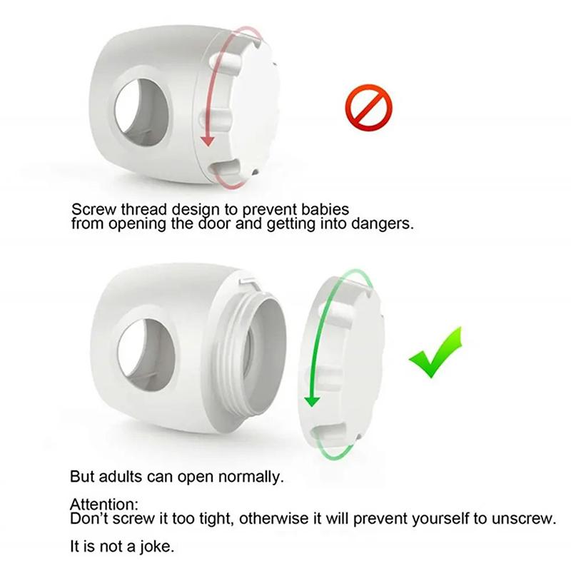 2/4Pcs Door Knob Safety Cover Baby Safety Door Handle Cover Handle Screw Thread Design Reusable Home Protector Baby