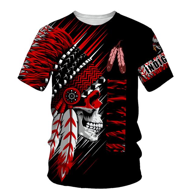 

Летняя мужская футболка в индийском стиле с 3D принтом волка и круглым вырезом с коротким рукавом, дизайнерская футболка для мужчин, повседневная винтажная уличная одежда XXXXXL