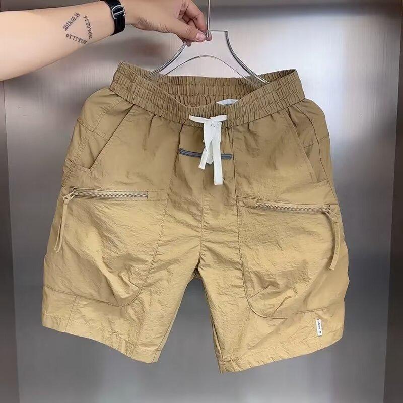 

Мужские модные свободные летние шорты - легкие, большого размера, нишевый дизайн, повседневная спортивная одежда 2XL хаки