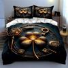 Golden clover design Bedding Duvet cover sets Duvet covers Pillowcases gifts (1 * Duvet Cover 2 * Pillowcases, without duvet insert)