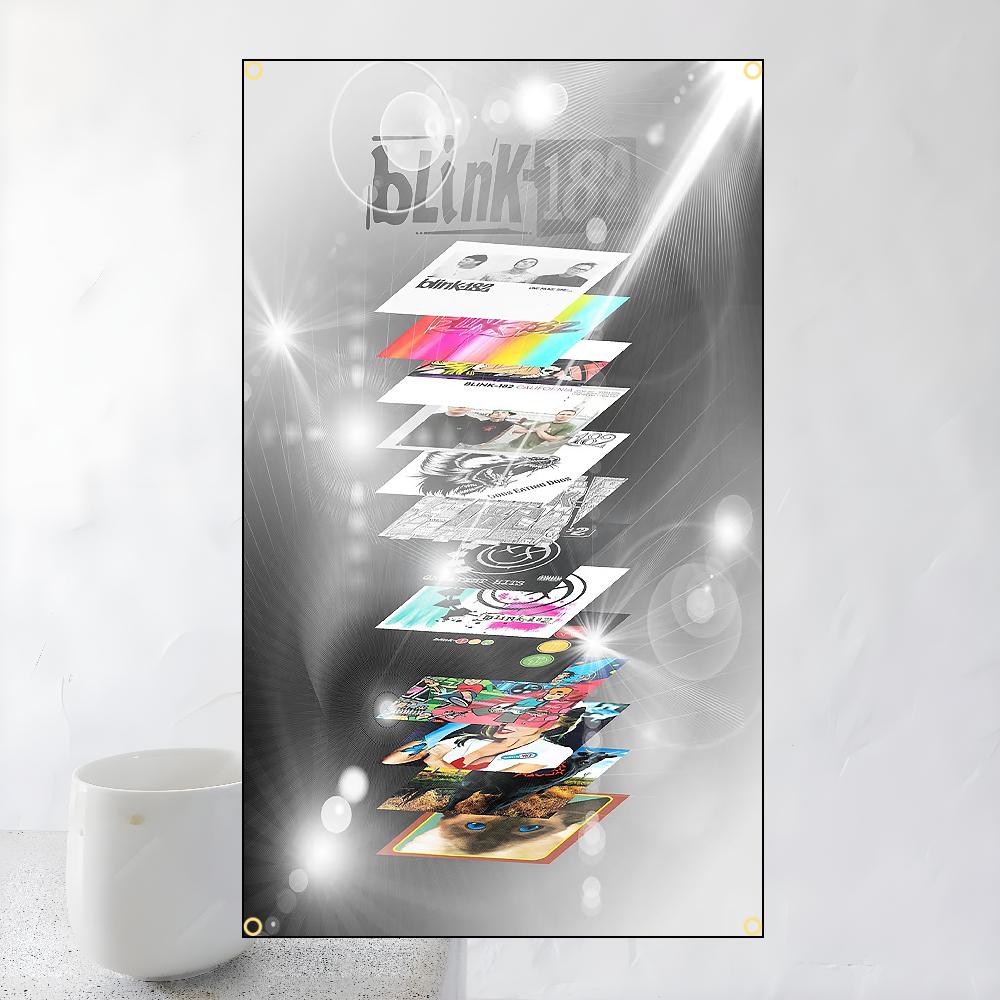 60X90Cm 90X150Cm B-Blink-182 Nehéz Rock Band Zászló Poliészter Digitális Nyomtatás Zászló Zobaszobai Faldekoráció Kültéri Faliszőnyeg 60x90cm24x35in