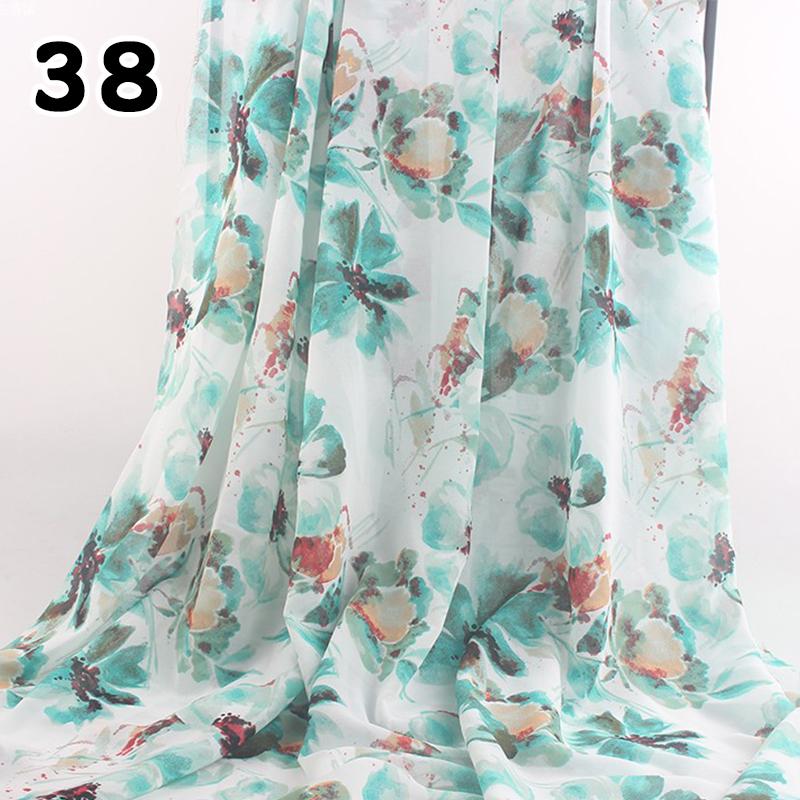 1M 75D Retro Flower Chiffon Fabric Breathable Thin And Light Draped Fairy Designer Fabric For Diy Sewing Summer Dress Shirts