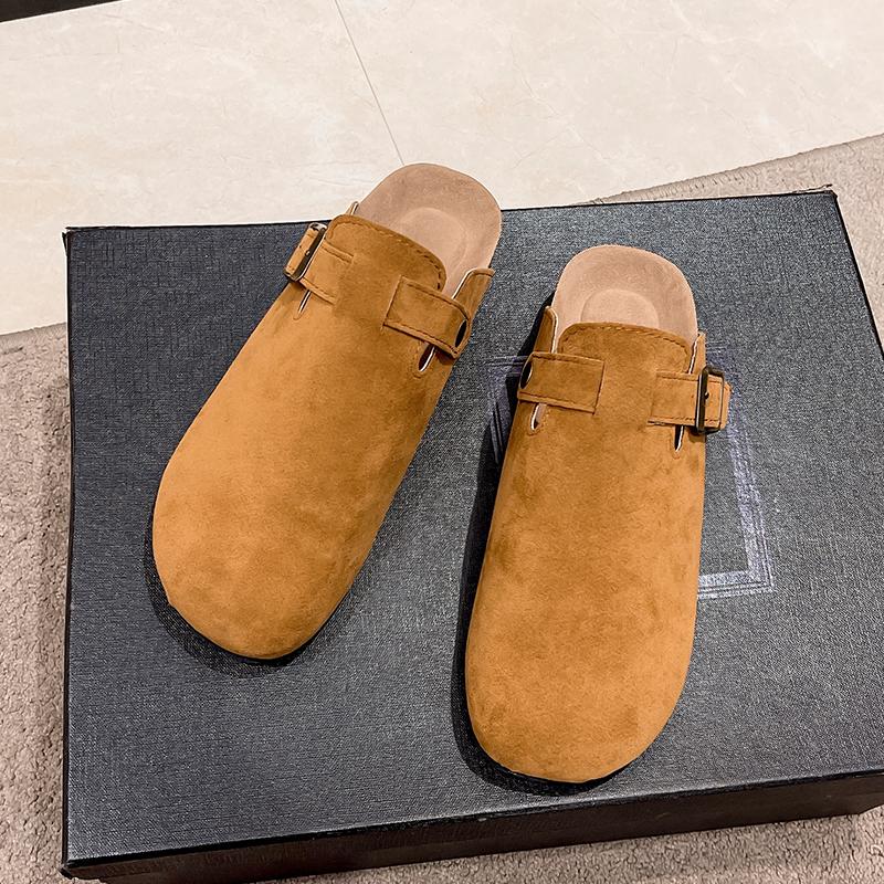Fashion Comwarm Fashion Clogs Slippers For Women Men Cork Mules Soft Suede Clogs Flats Slippers Outdoor Beach Slippers With Arch Support