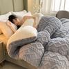 WTEMPO Foldable Lamb Fleece Quilts Warm Double-sided Plush Thick Winter Blankets Solid Home Bed & School Student Dormitory Double and Single Mattress