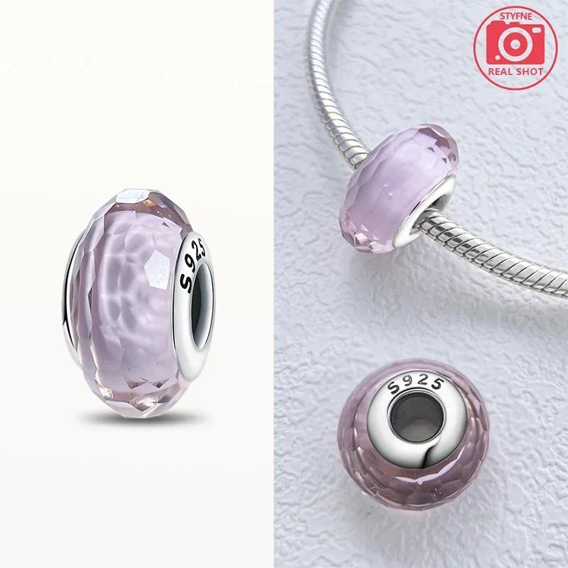 Real Coppercolored Shiny Murano Glass Beads Round Charms Fit Original Bracelet Diy Fine Jewelry Gifts For Women