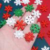 40-50pcs Wooden Slice Christmas Snowflake Scrapbooking For Christmas Party Embellishment Ornament DIY Handmade Gifts Decoration