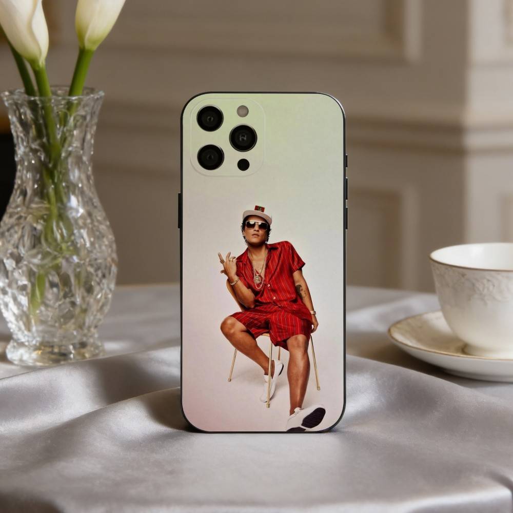 B-Bruno-O M-MarsS Wallpaper Phone Case For iPhone 17,16,15,14,13,12,11 Plus,Pro Max,XS,Soft Silicone Black Cover