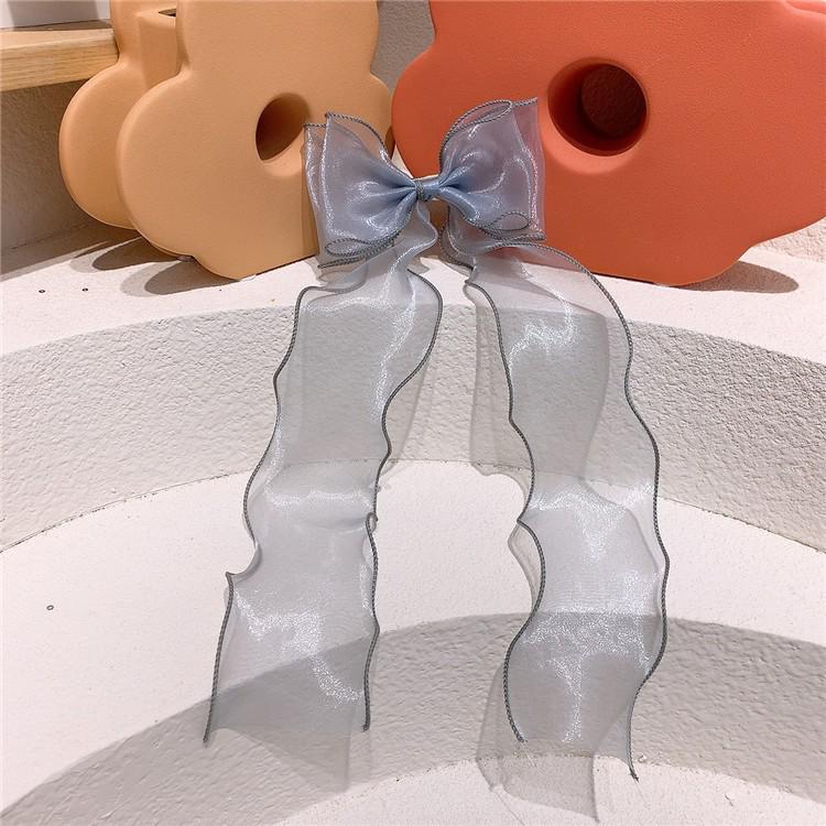 

Корейская шпилька: Органзовый бант с длинной лентой, заколка для волос