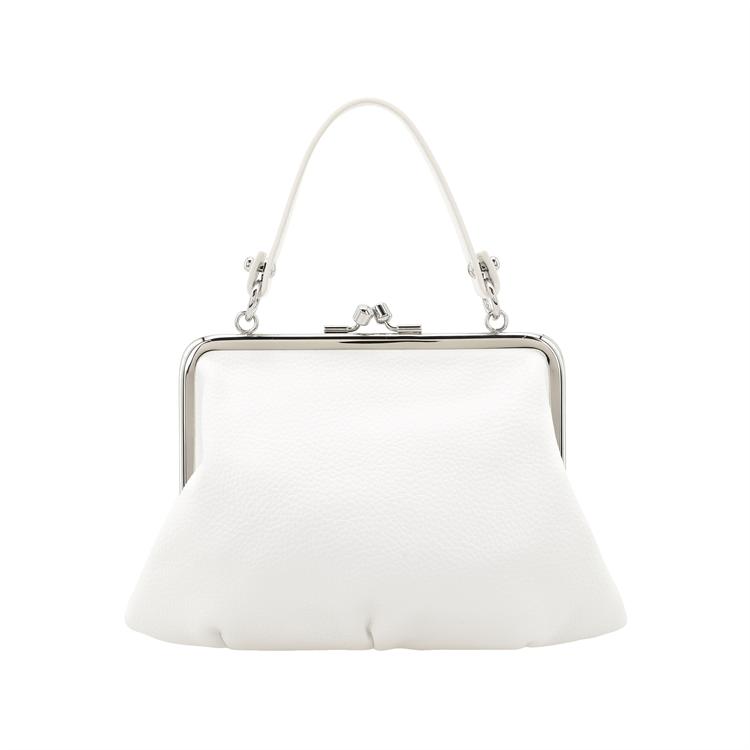 VIVIENNE WESTWOOD Granny Frame Silver Logo Detachable Chain Strap Top Handle Bag Women Shoulder Bag White 52020003S000DA401